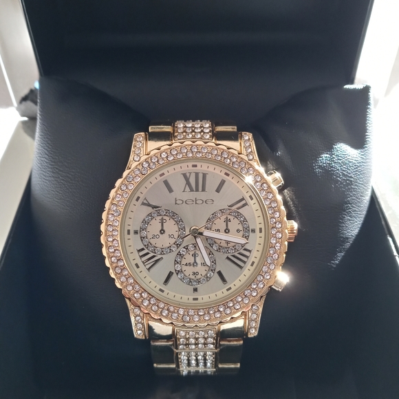 bebe Accessories - Bebe Gold Bling Watch